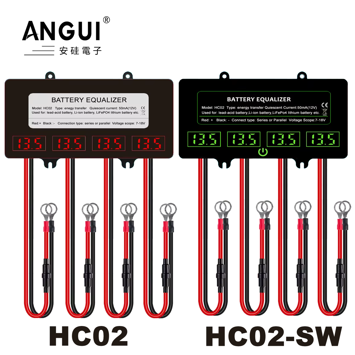 Battery Equalizer Balancer - ANGUI 12/24/36/48V HC02 Interruttore Touch Bilanciatore