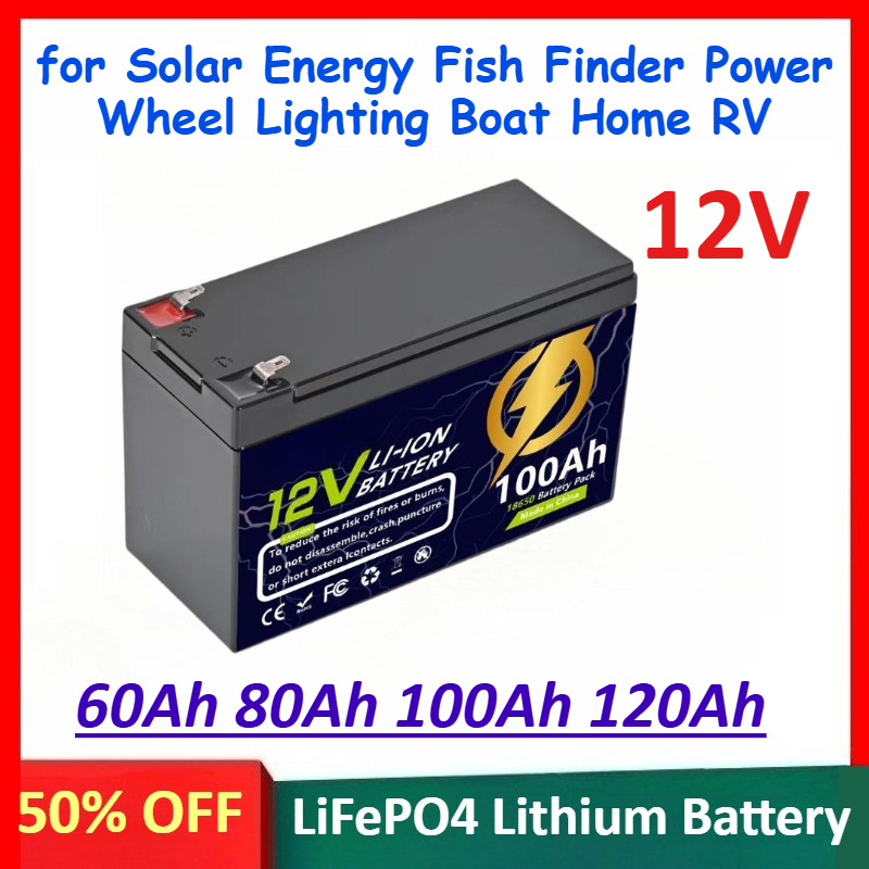 Renewable Energy Source - Batteria ricaricabile LiFePO4 da 12V 60Ah