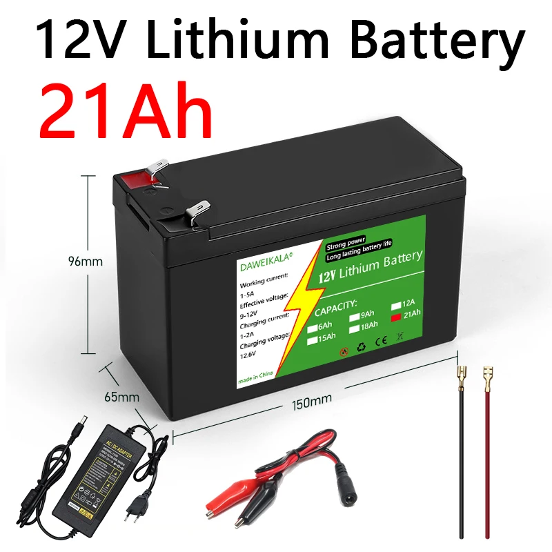 Renewable Energy Source - Batteria al Litio 12V 6Ah-21Ah 18650