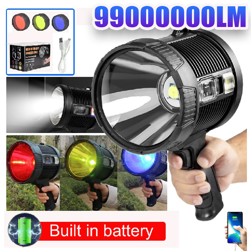 Renewable Energy Source - 99000000LM Faretto a LED ricaricabile Torcia