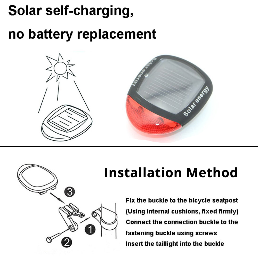 2 LED Red Bike Solar Energy Li - Renewable Energy Source recensione e prezzo